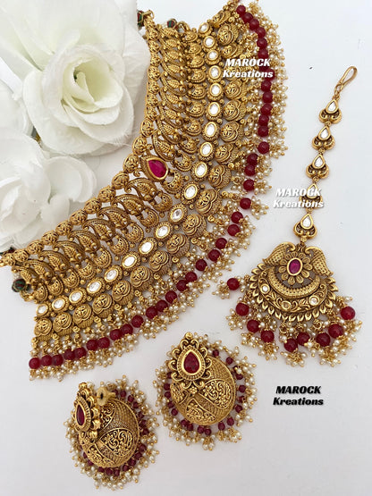 Elegant Gold Plated premium quality Statement Necklace set/Bridal set