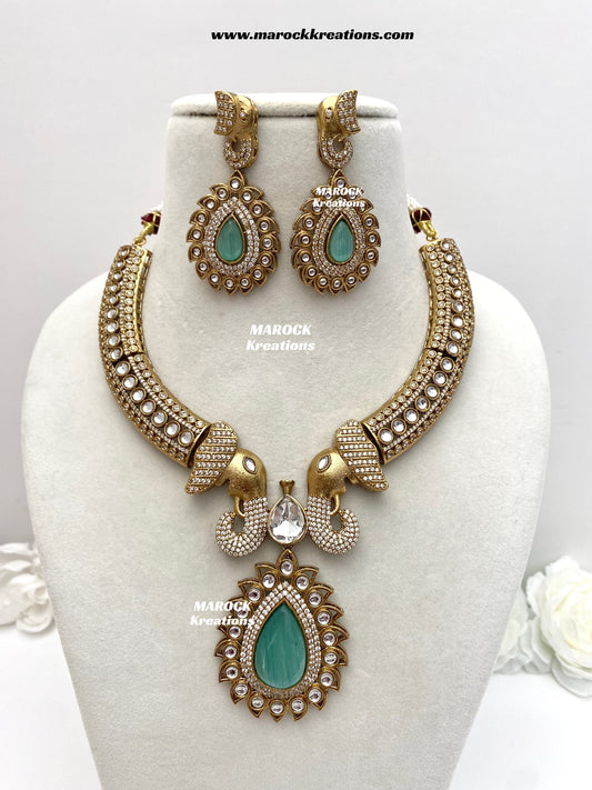 Eshita Sabyasachi inspired Premium Quality Moissanite Kundan Statement Necklace set