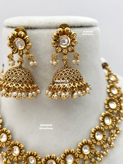 Ariane Premium Quality Gold Plated Kundan Necklace set