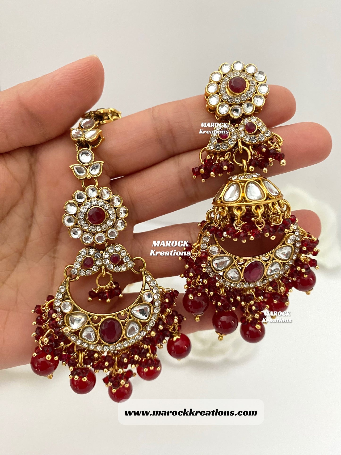 Premium Quality Kundan Earrings and tikka set