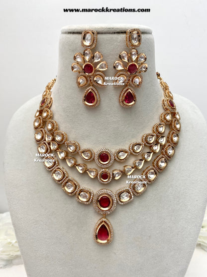 Mahnoor Premium Quality Tyani inspired Gold plated statement necklace set