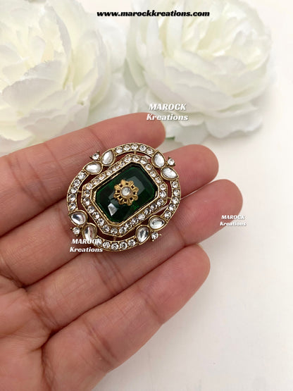 Yusrah Premium Quality Antique gold Kundan Statement Bridal set
