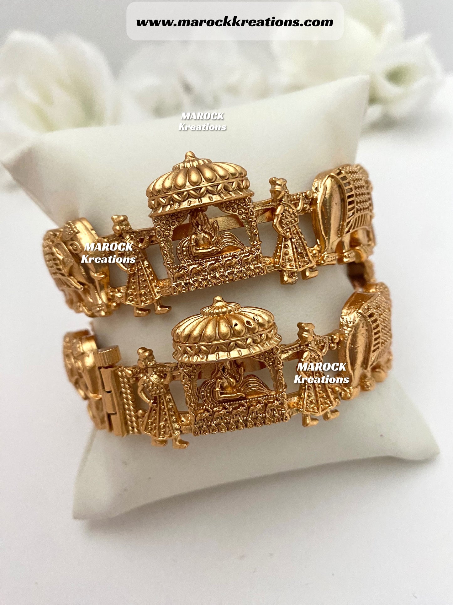 Sargun Gold plated openable Doli/Barat kade/Bangles/Kangan