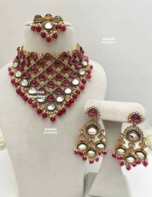 Connie Premium Quality Statement Kundan Necklace/Bridal set