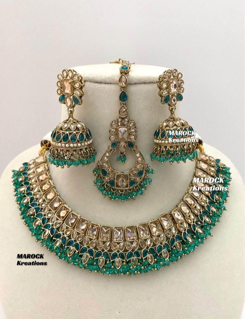 Antique Gold Polki Necklace set