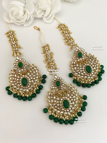 Premium Quality Kundan Earrings and tikka set