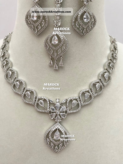 Silver American Diamond Necklace sets