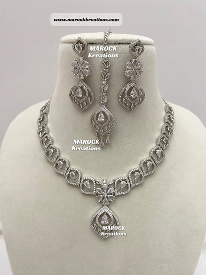 Silver American Diamond Necklace sets