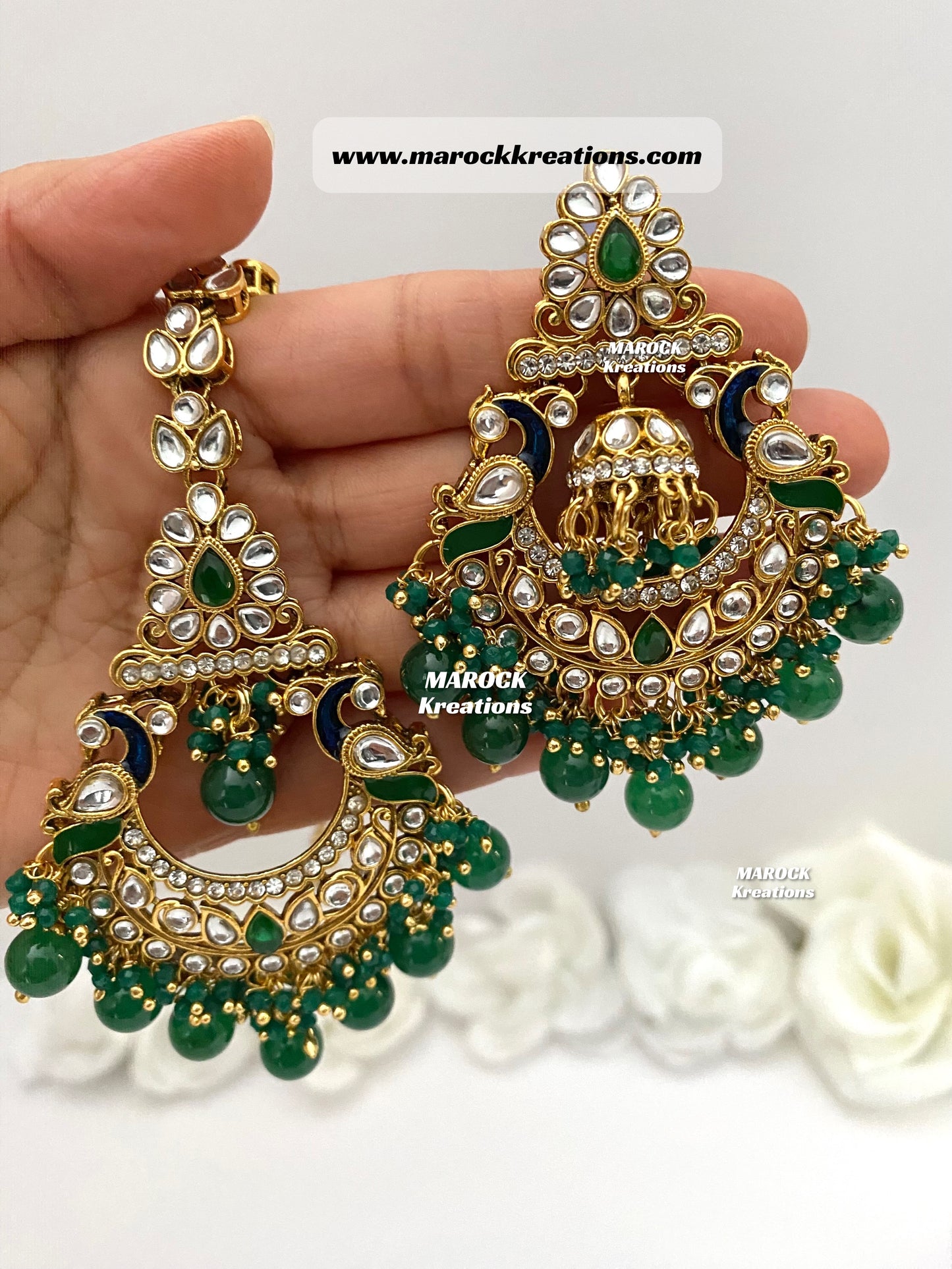 Premium Quality Kundan Earrings and tikka set