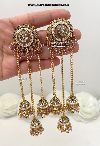 Nimrit Premium Quality Kashmiri Kundan Statement Earrings