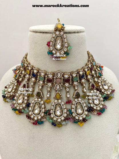Sareena Kundan choker cum statement Necklace set