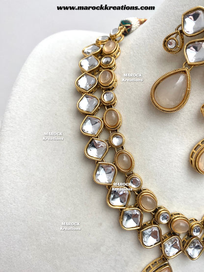 Romana Premium Quality Kundan Statement Necklace set