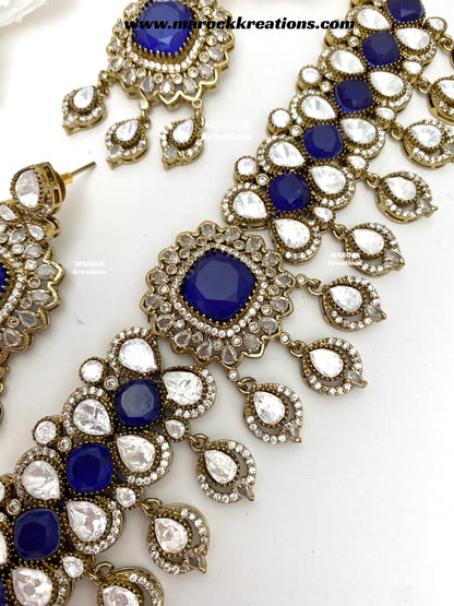 Vinny Premium Quality Moissanite Kundan Statement choker set