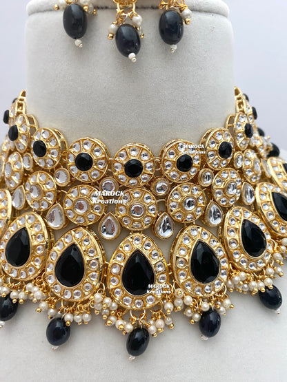 Premium Quality Thappa Kundan Necklace set