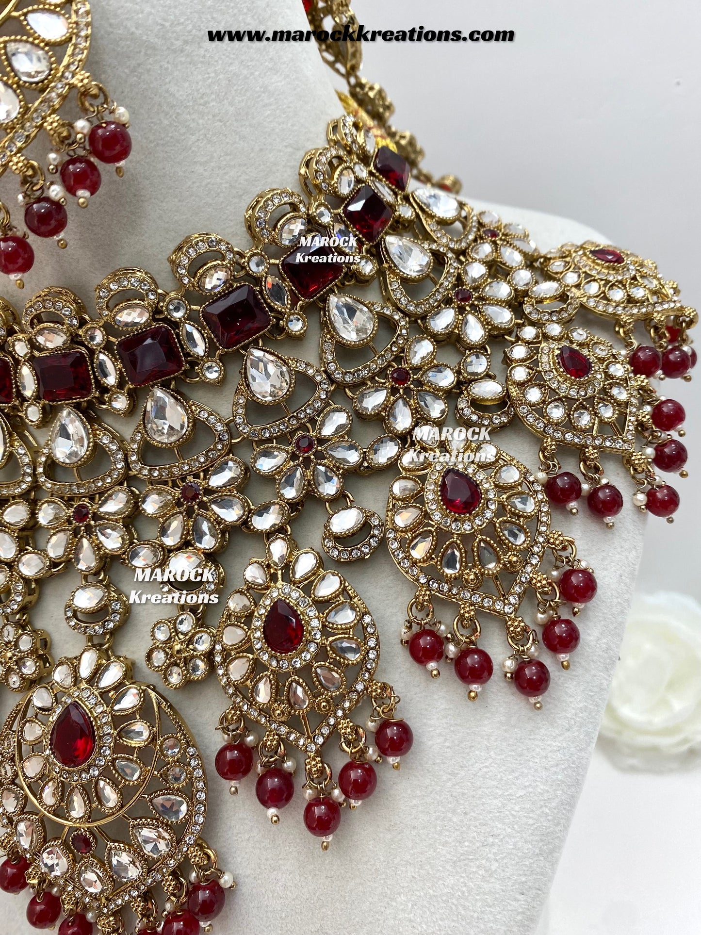 Shinal Uncut Polki Statement Necklace set/Bridal set