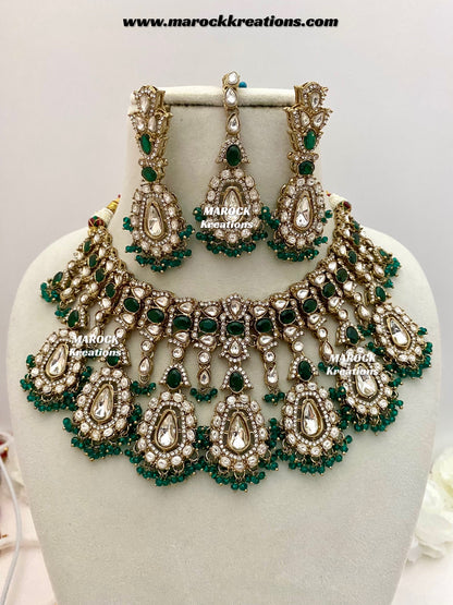 Sareena Kundan choker cum statement Necklace set