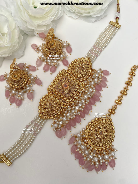 Asna Premium Quality Gold Plated statement choker set