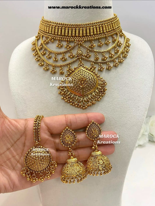 Vanshika Premium Quality Gold plated statement choker set