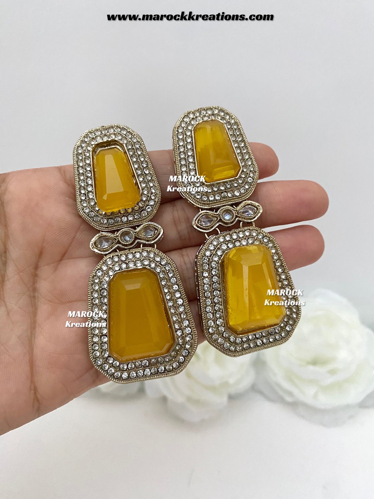 Himani Premium Quality Polki Statement Earrings