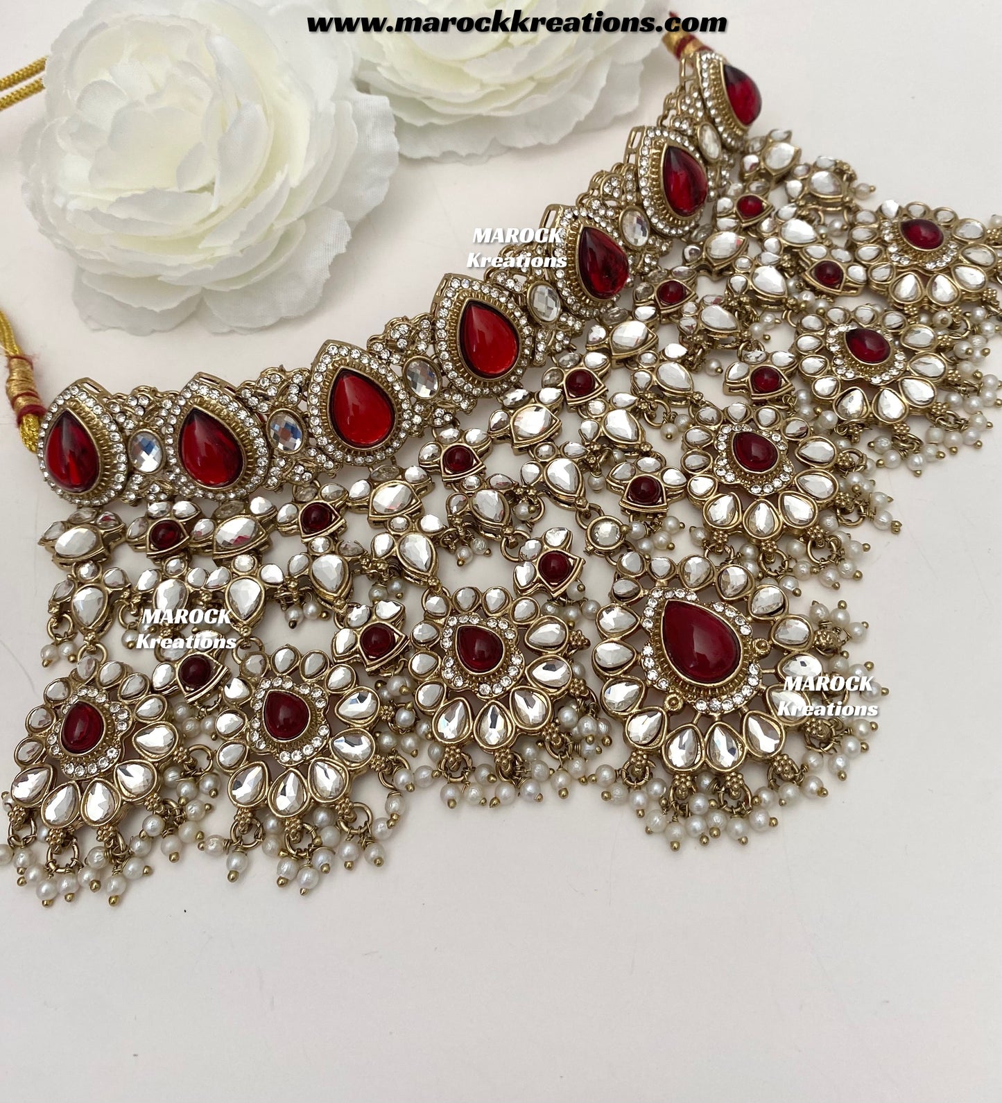 Lisha Uncut Polki Statement Necklace set/Bridal set