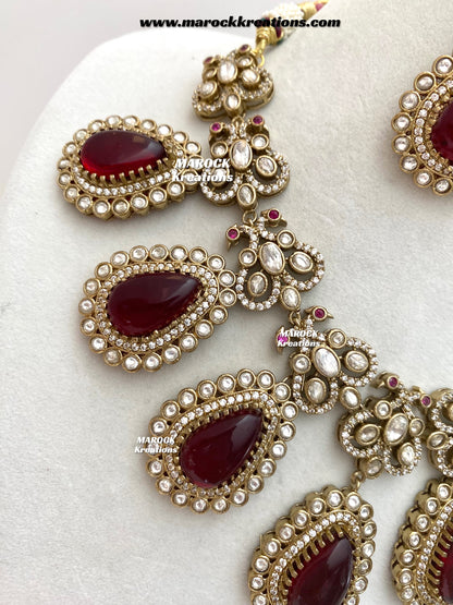 Roselina Sabyasachi inspired Premium Quality Moissanite Kundan Statement Necklace set