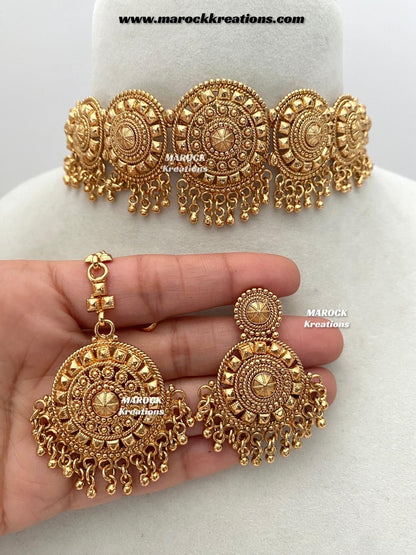 Ayesha Premium Quality Gold Plated statement choker set