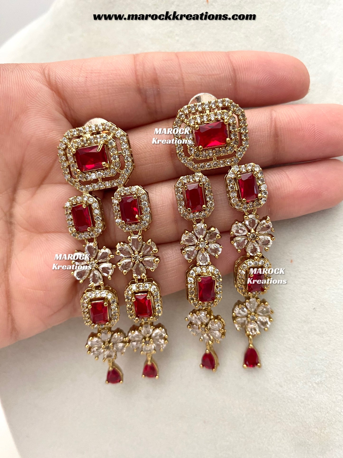 Arvin Antique Gold American Diamond triple layer Statement Necklace set