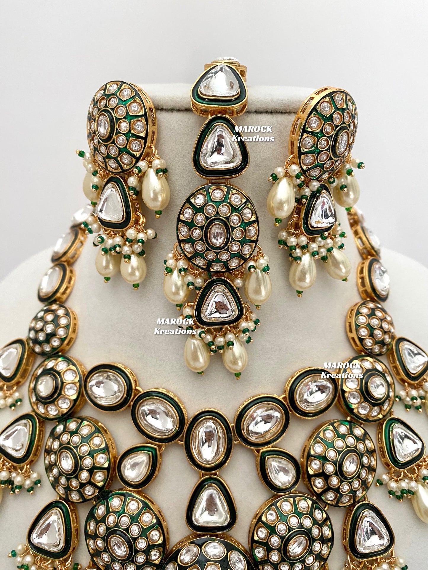 Amisha Premium Quality Kundan Meenakari Statement Necklace set