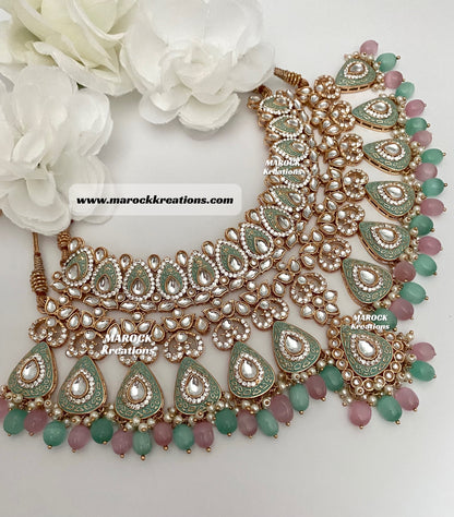 Premium Quality Kundan Meenakari Bridal set/Indian bridal jewelry