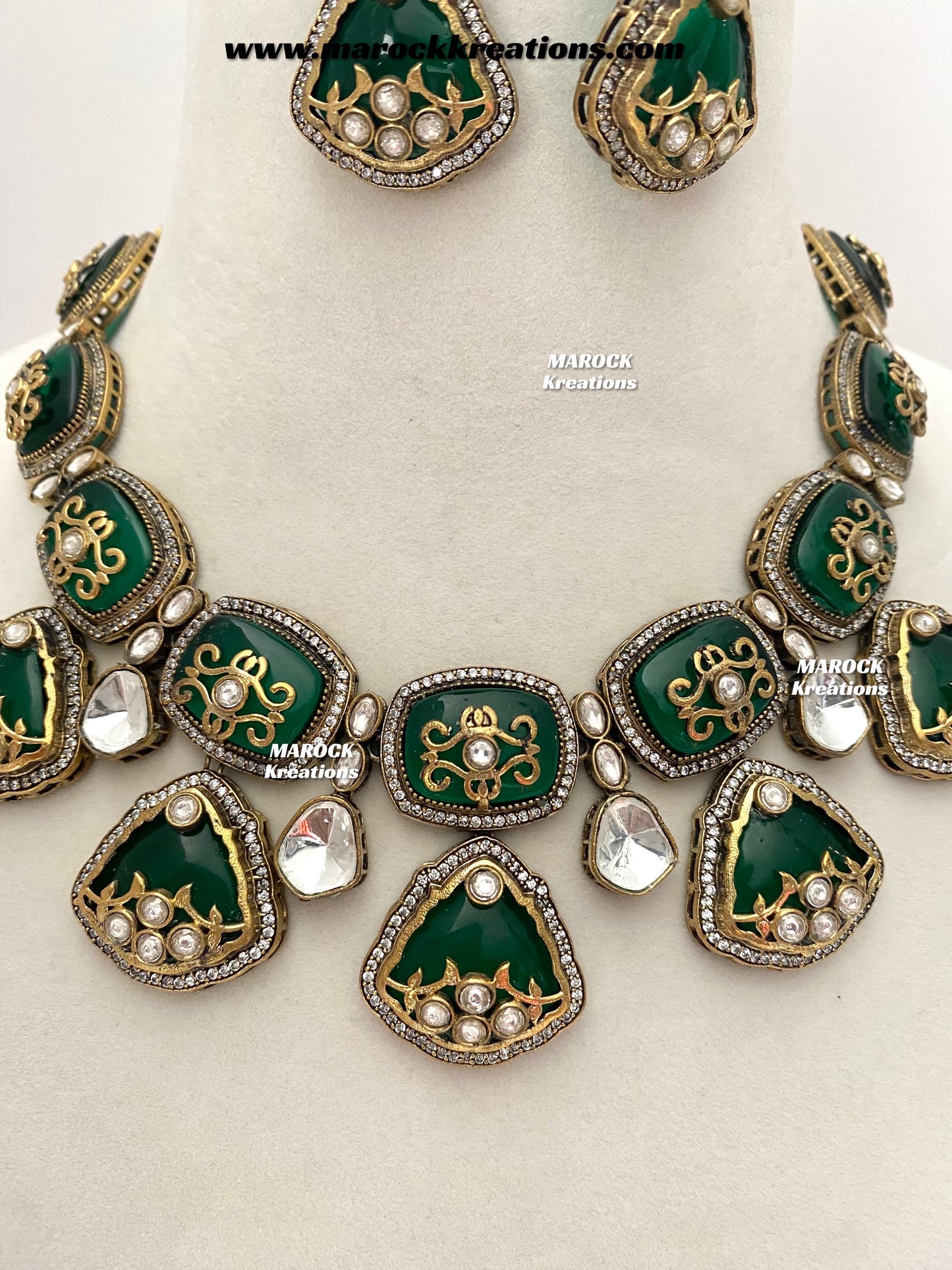 Megha Premium Quality Moissanite Kundan and doublet stones exclusive Necklace set