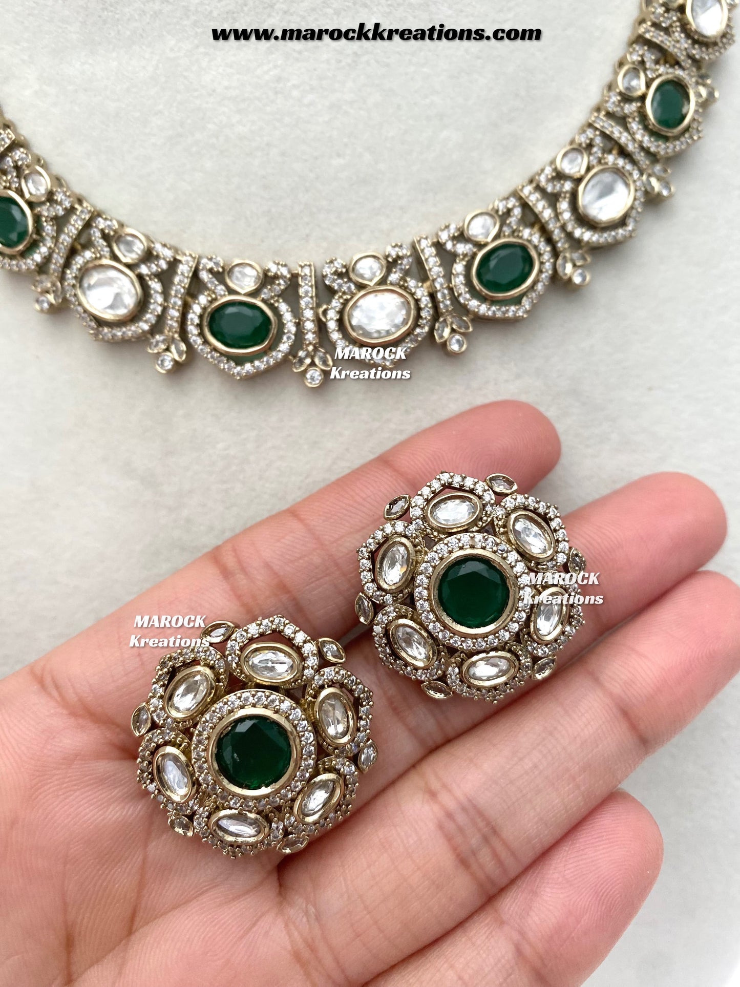 Sophia Premium Quality Moissanite Kundan Necklace set