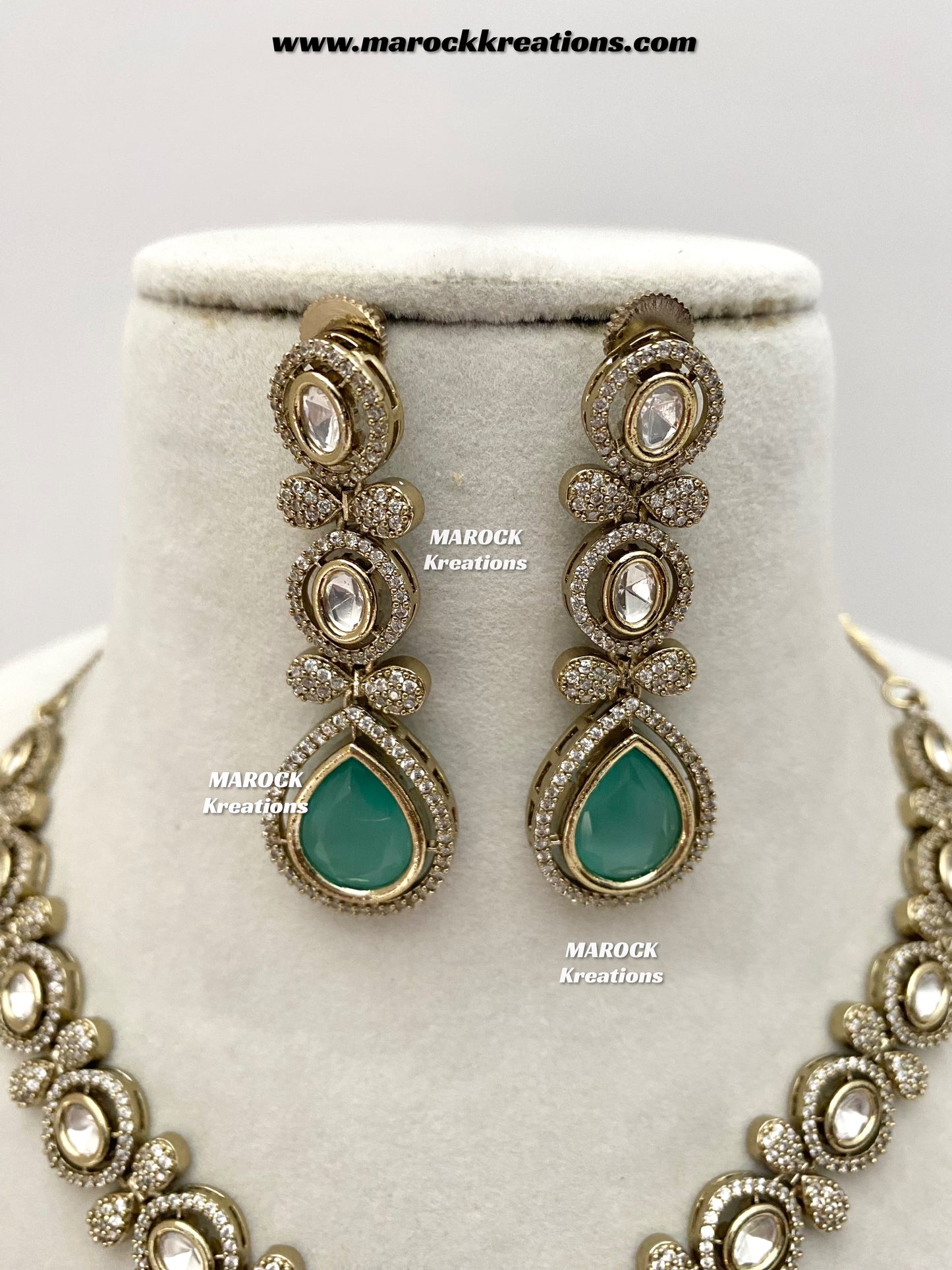 Ramsha Premium Quality Moissanite Kundan Necklace set