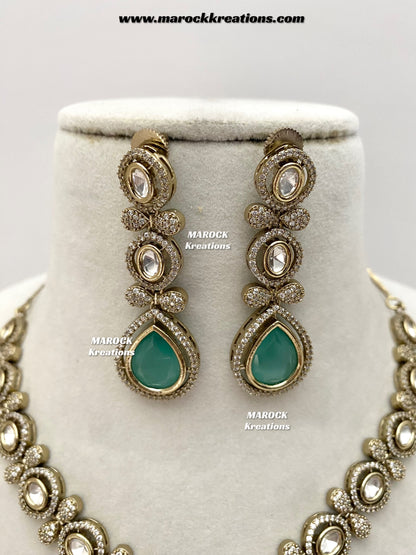 Ramsha Premium Quality Moissanite Kundan Necklace set