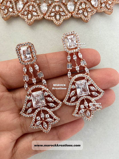 Rose Gold American Diamond Necklace set