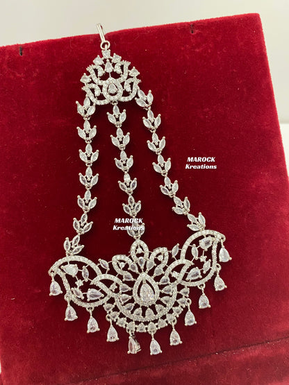 American Diamond Jhoomer/Passa/Side head piece