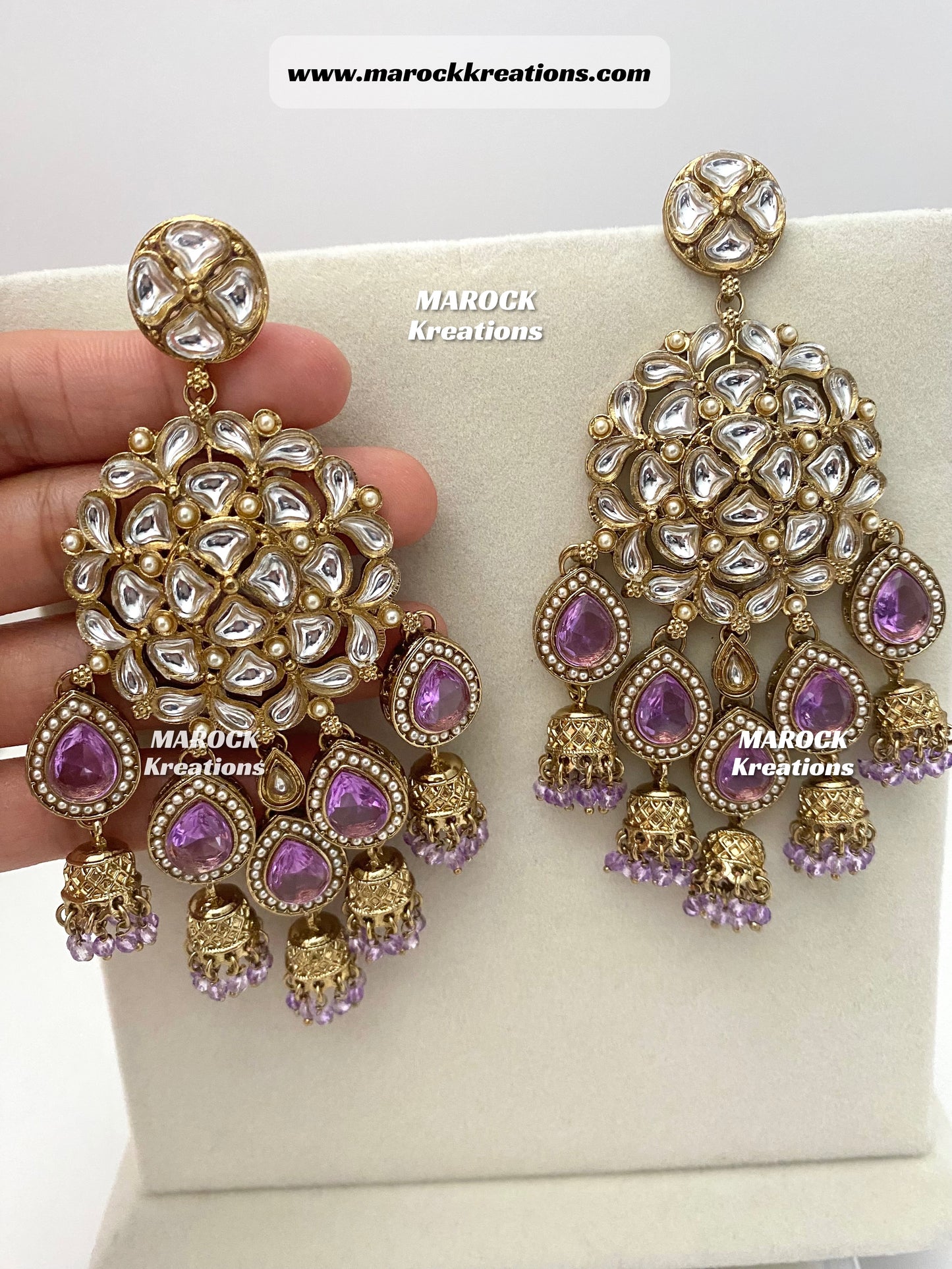 Bollywood style premium quality Kundan Statement Earrings