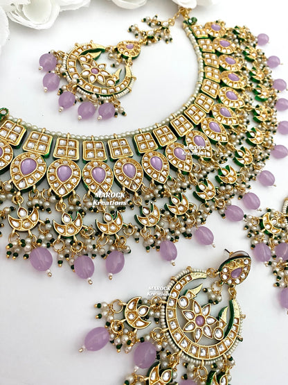 Premium Quality Thappa Kundan Statement Necklace set