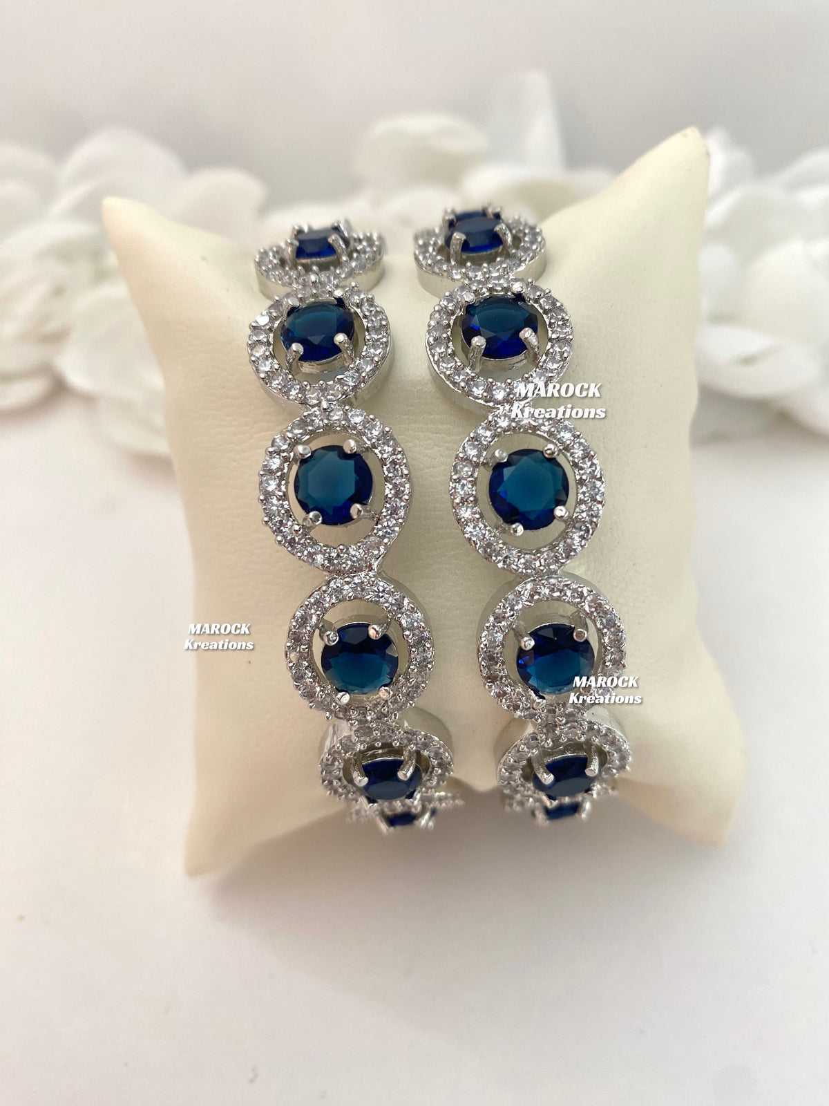 Silver American Diamond Bangles/Kade