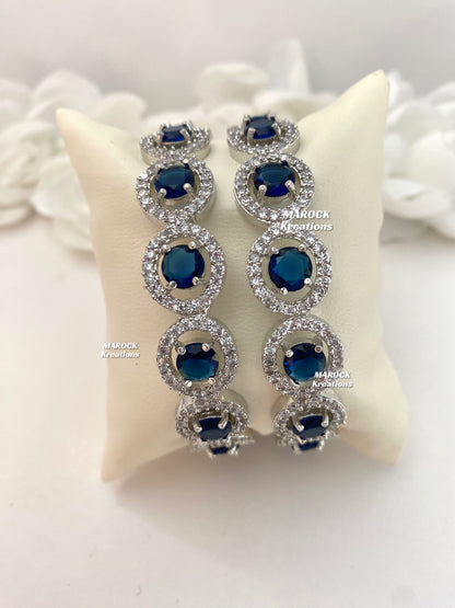 Silver American Diamond Bangles/Kade