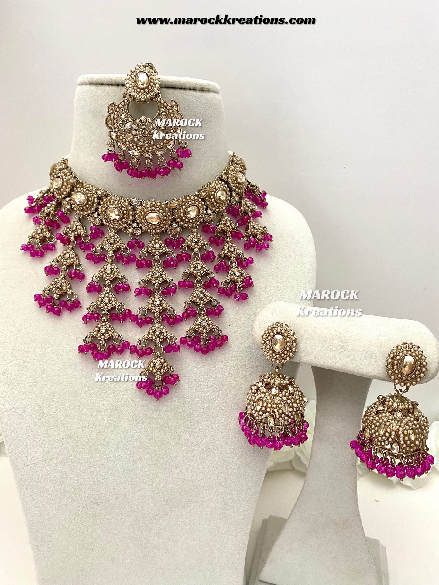 Shaya Antique Gold Polki waterfall Choker set