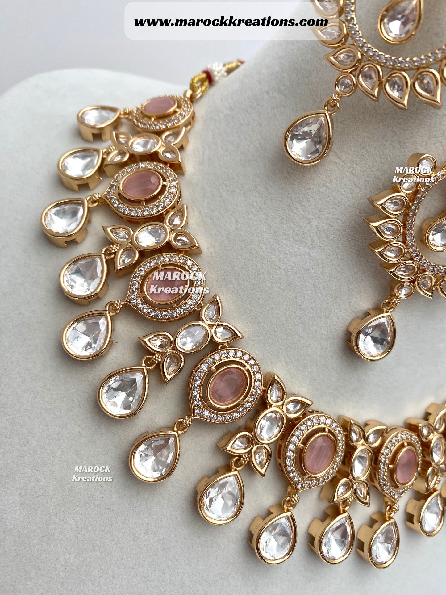 Naaz Tyani inspired Premium Quality gold plated Kundan Statement Necklace set