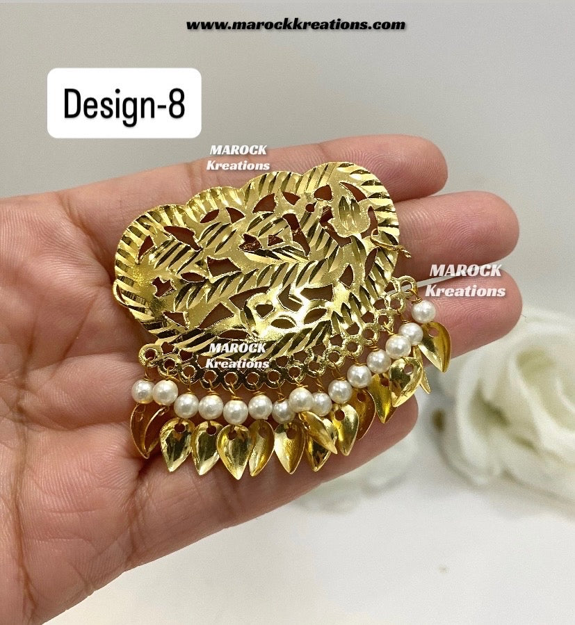 Gold plated Jadau hair clips/ Hair pins