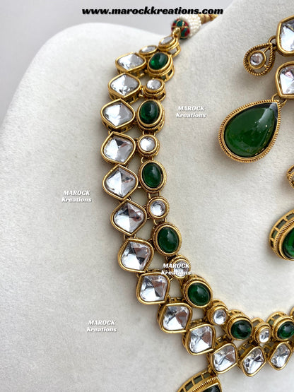 Romana Premium Quality Kundan Statement Necklace set