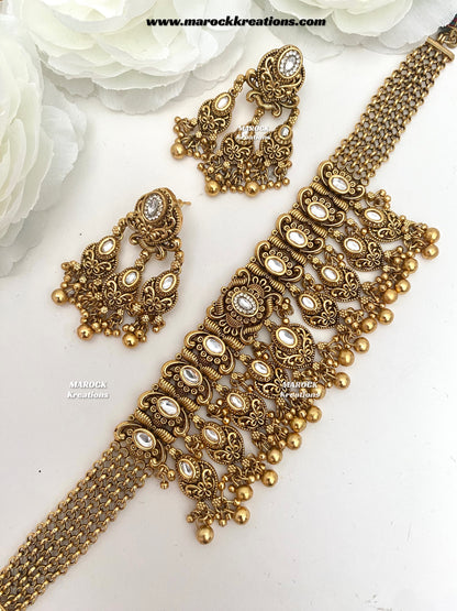 Robin Premium Quality Gold Plated Rajwadi choker set