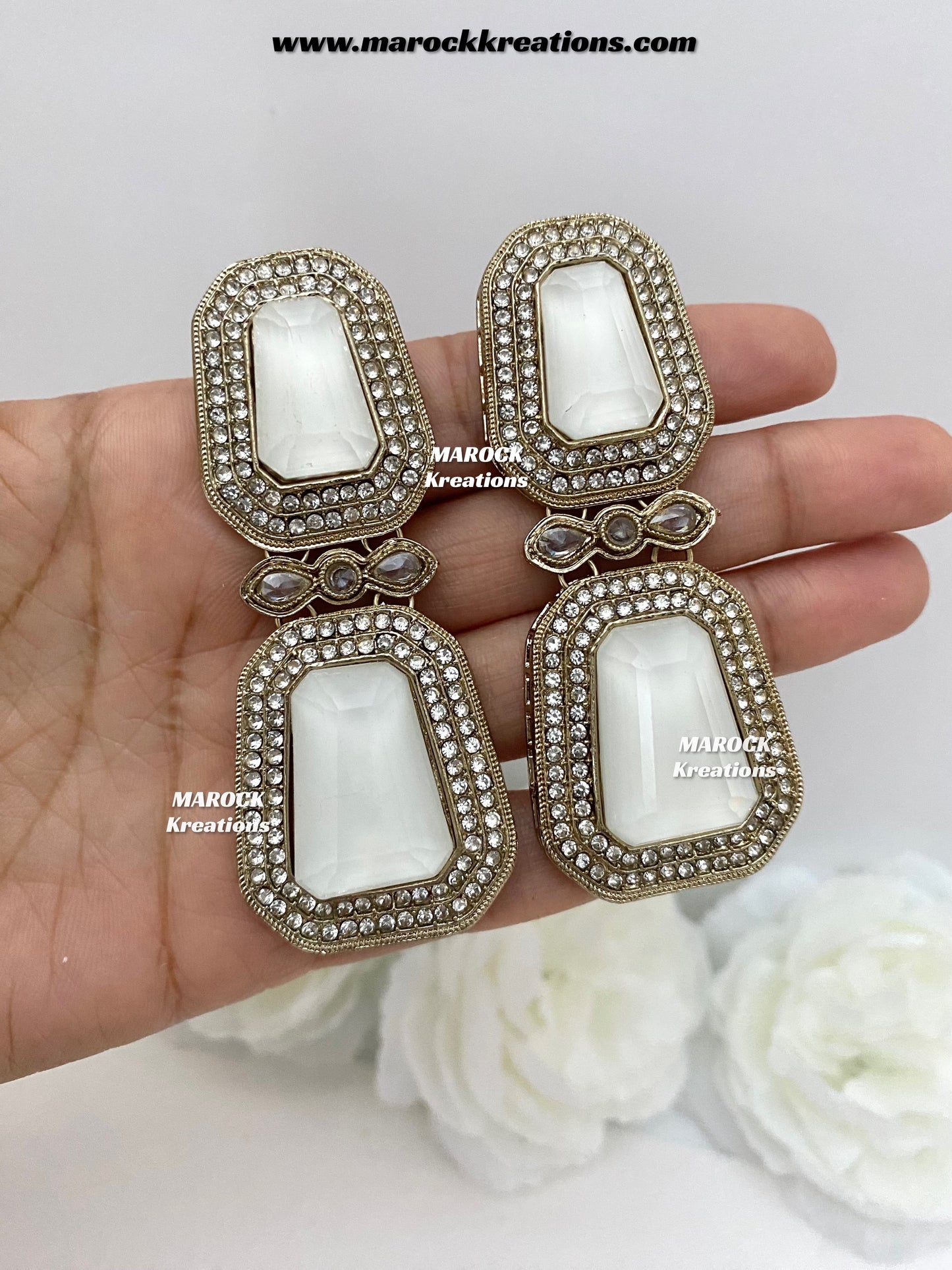 Himani Premium Quality Polki Statement Earrings