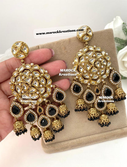 Bollywood style premium quality Kundan Statement Earrings