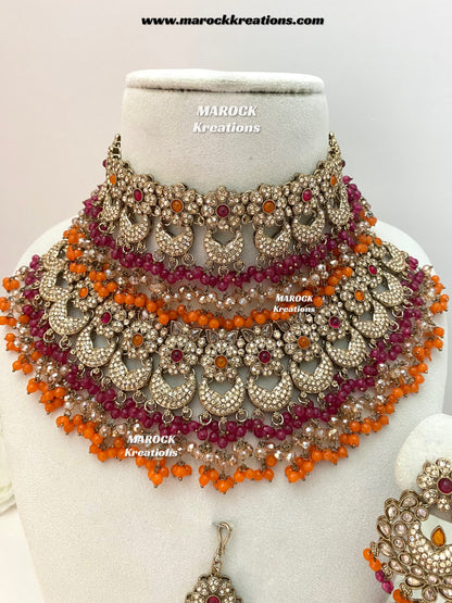Meesha Premium Quality Pakistani Choker and Necklace combo set
