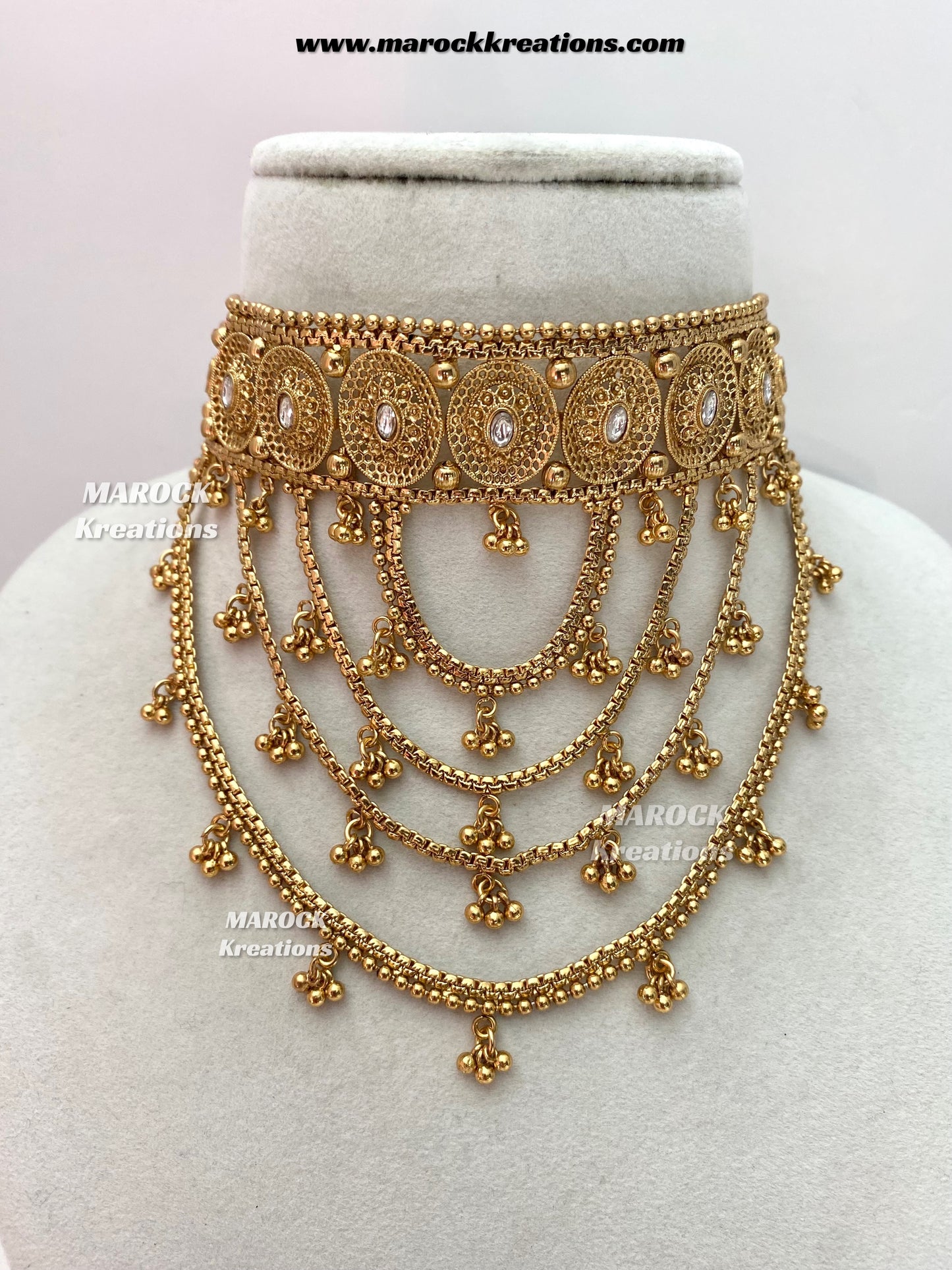 Sadia Premium Quality Gold plated statement choker set