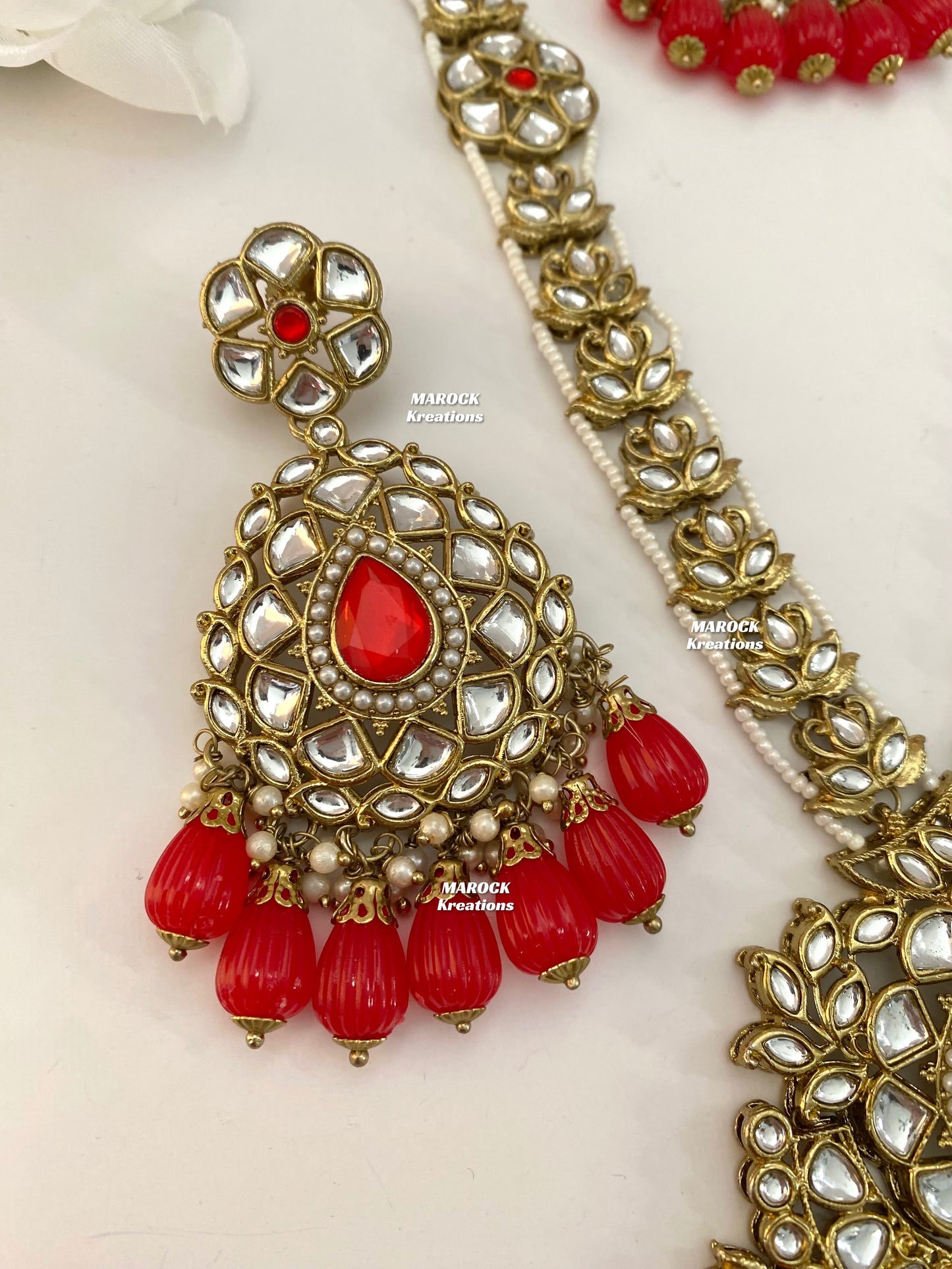 Kundan Red Rani Haar/Long necklace