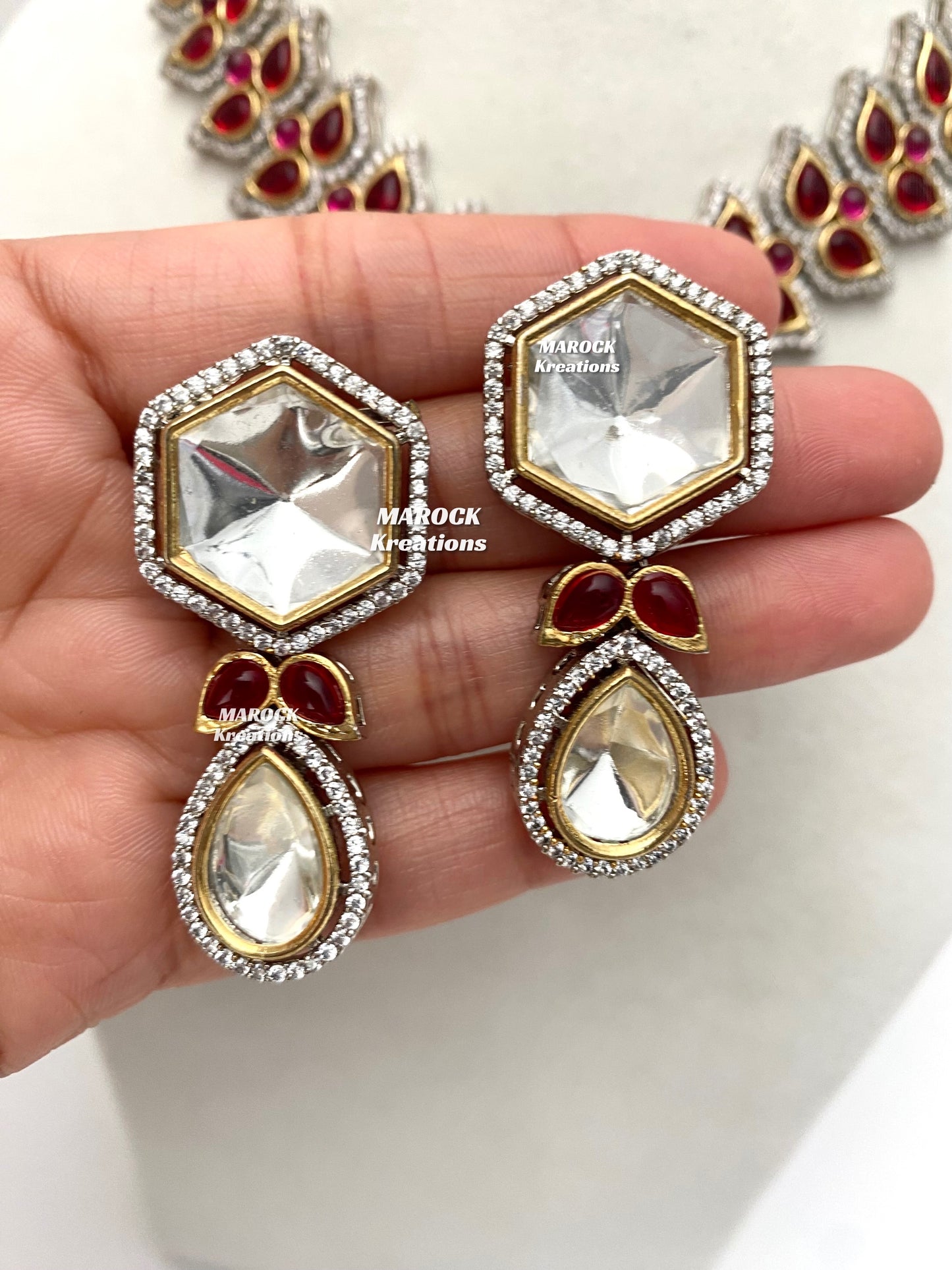 Katie Tyani inspired Premium Quality Kundan Statement Necklace set